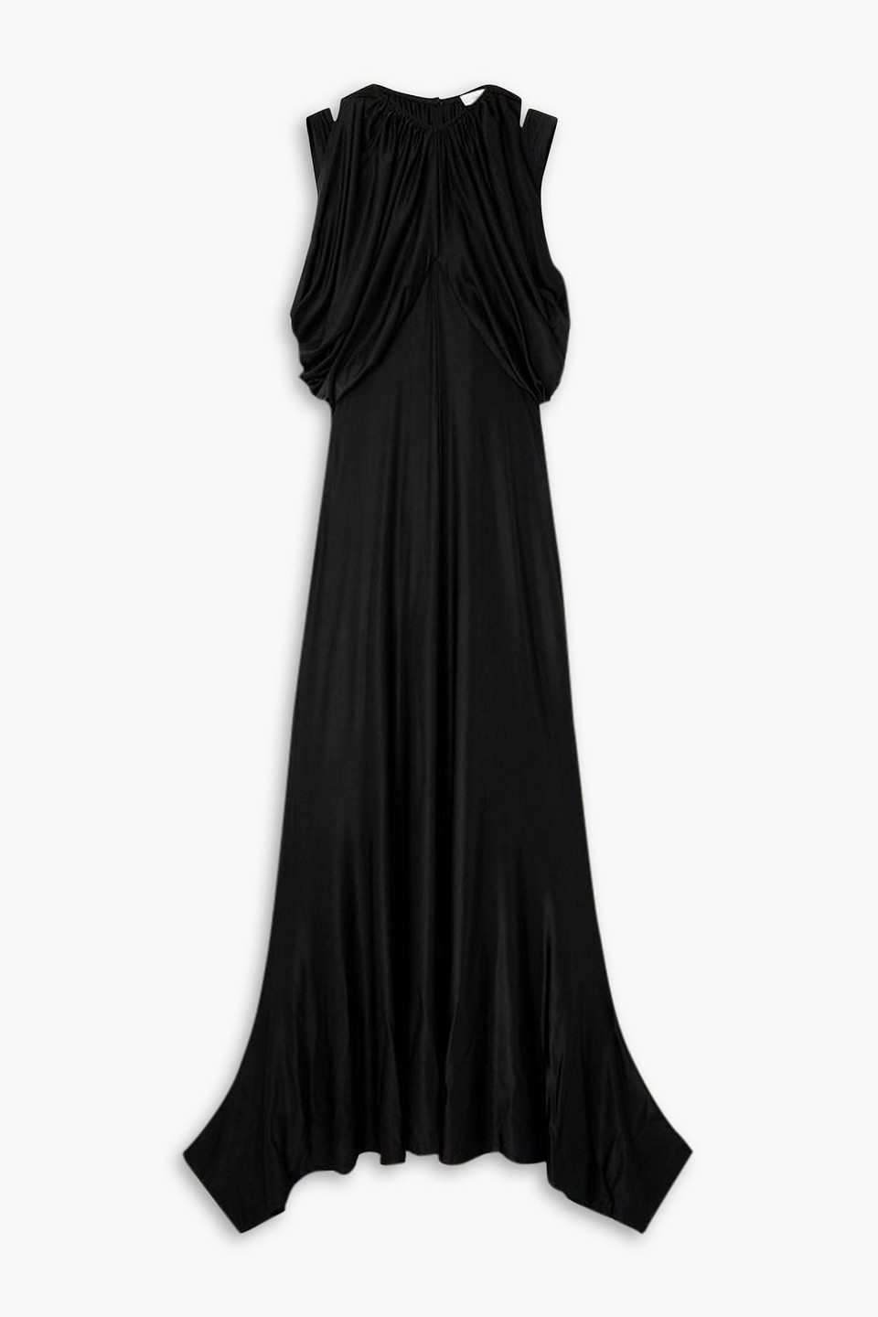 Rabanne Draped Stretch-jersey Midi Dress In Black
