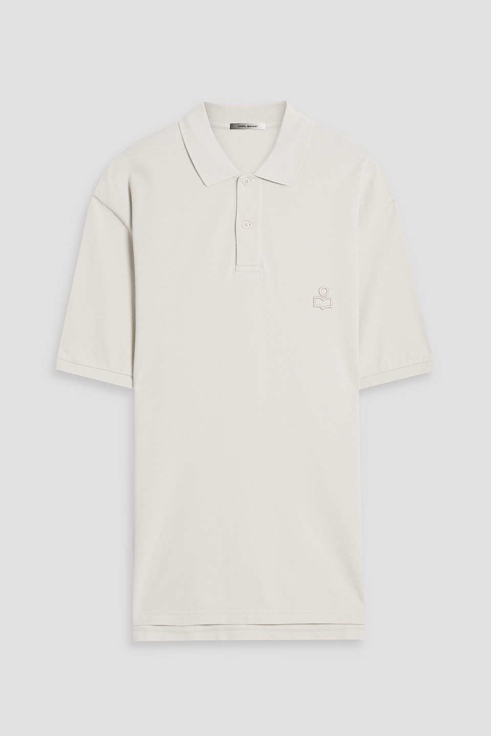 Isabel Marant Embroidered Cotton-piqué Polo Shirt In White