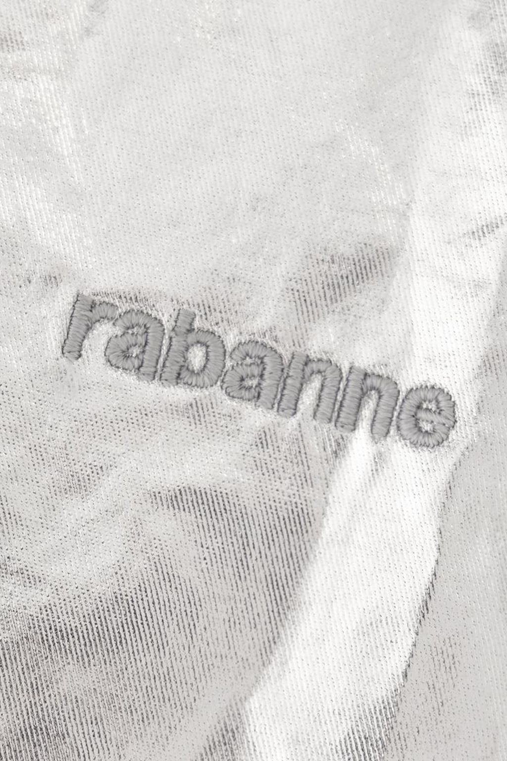 RABANNE Metallic satin-trimmed coated-cotton-blend jacket