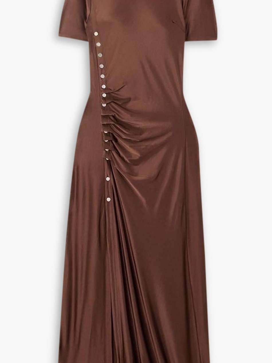 embellished stretch-satin maxi dress