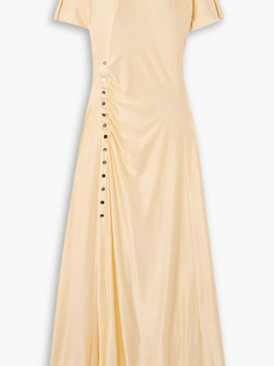 embellished stretch-satin maxi dress