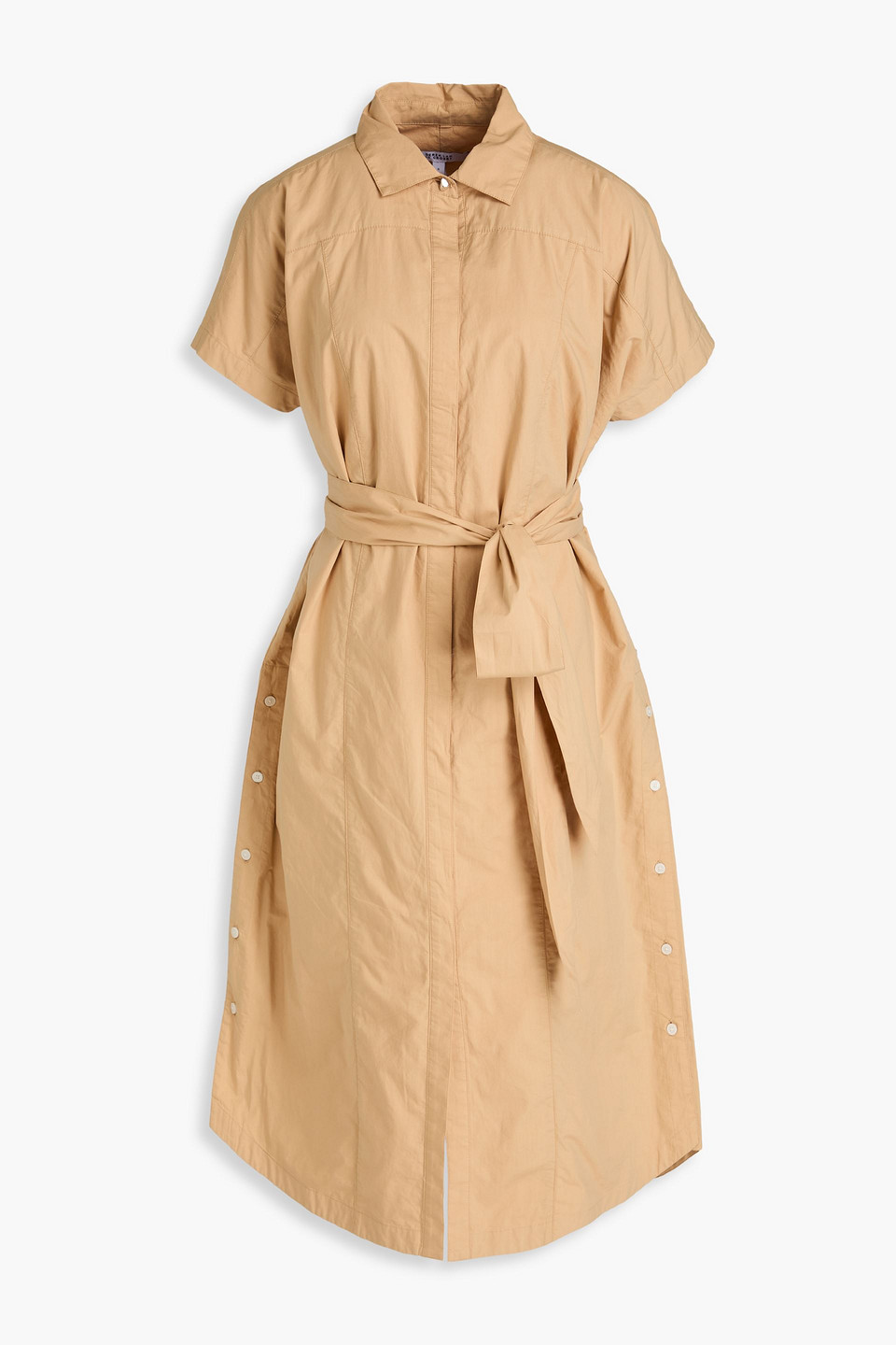 Derek Lam 10 Crosby Mikala Cotton-poplin Midi Shirt Dress In Sand