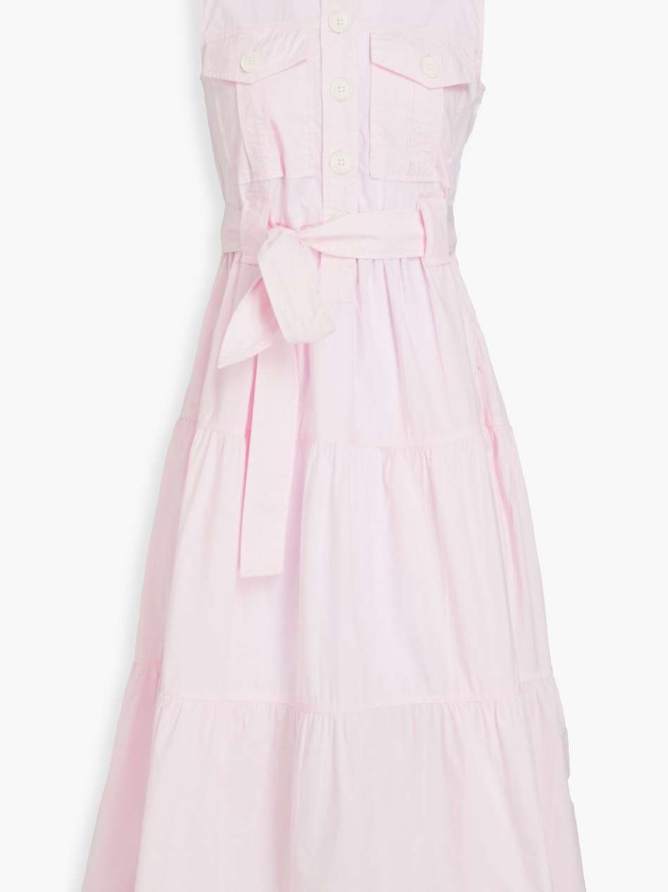 florence tiered cotton-poplin midi dress