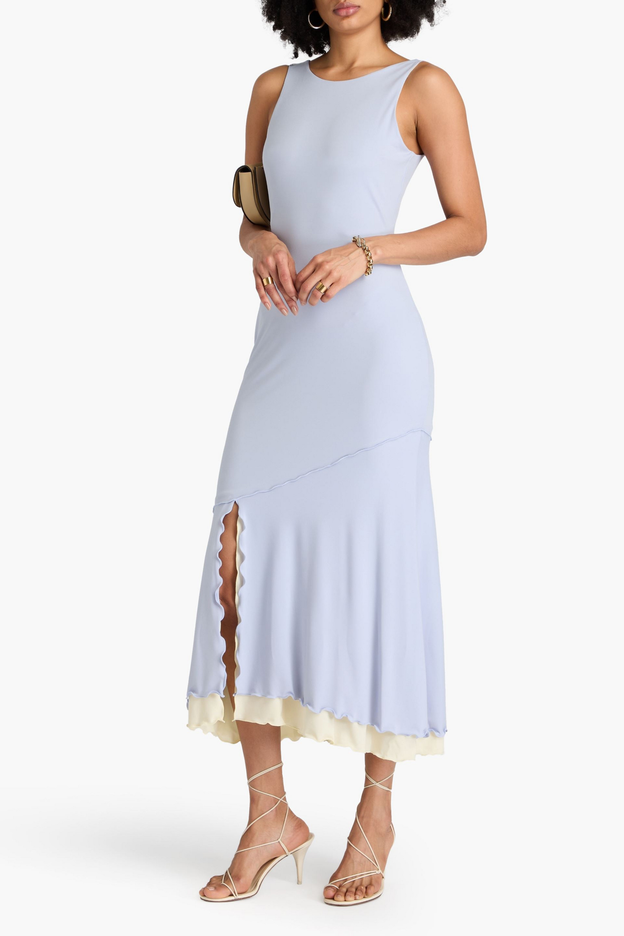 DEREK LAM 10 CROSBY Stephanie ruffled stretch-jersey midi dress
