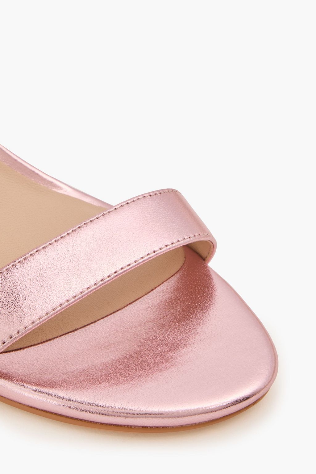 STUART WEITZMAN Dancer 75 レザー ウェッジサンダル メタリック