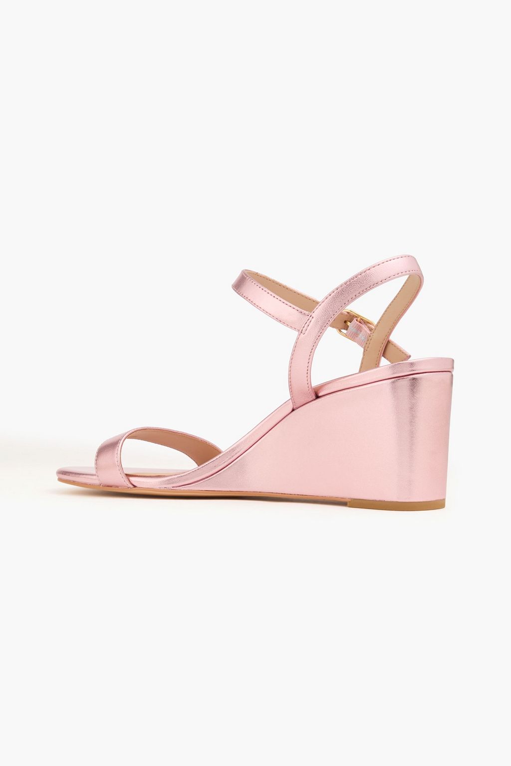 STUART WEITZMAN Dancer 75 レザー ウェッジサンダル メタリック