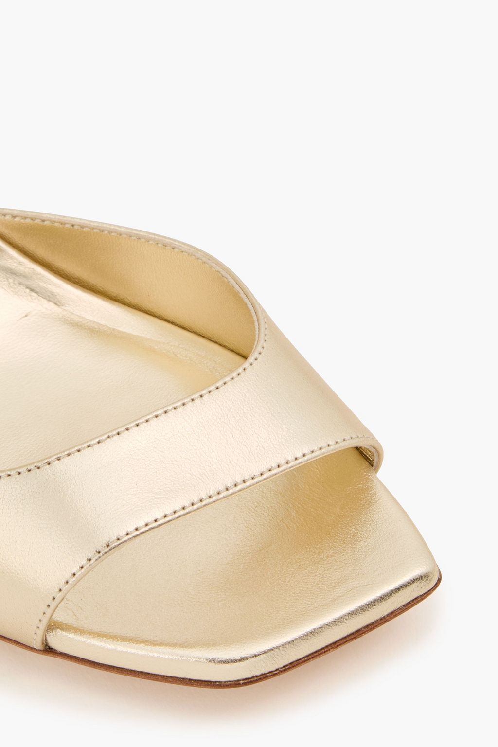 STUART WEITZMAN Tia 85 レザー ウェッジサンダル メタリック