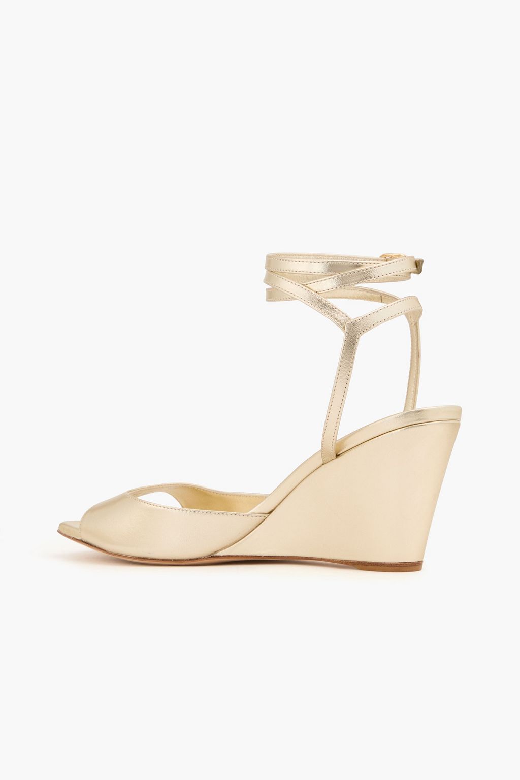 STUART WEITZMAN Tia 85 レザー ウェッジサンダル メタリック