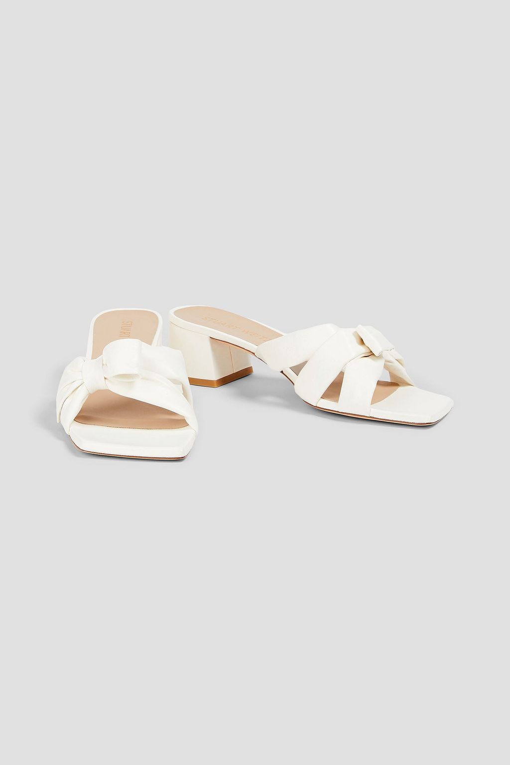 STUART WEITZMAN Sofia 45 レザー ミュール リボン付き
