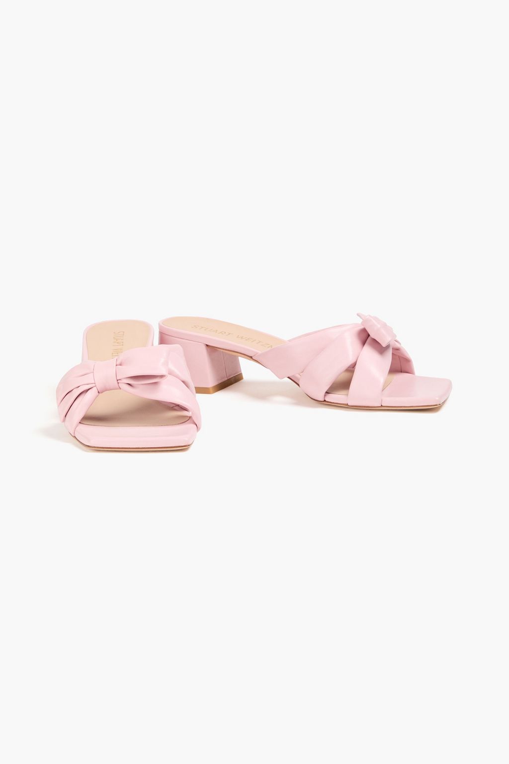 STUART WEITZMAN Sofia 45 レザー ミュール リボン付き