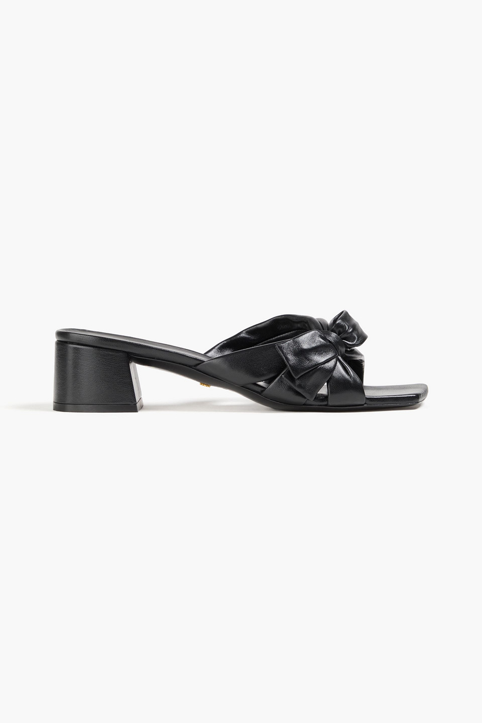 Stuart Weitzman Sofia 45 Bow-detailed Leather Mules In Schwarz