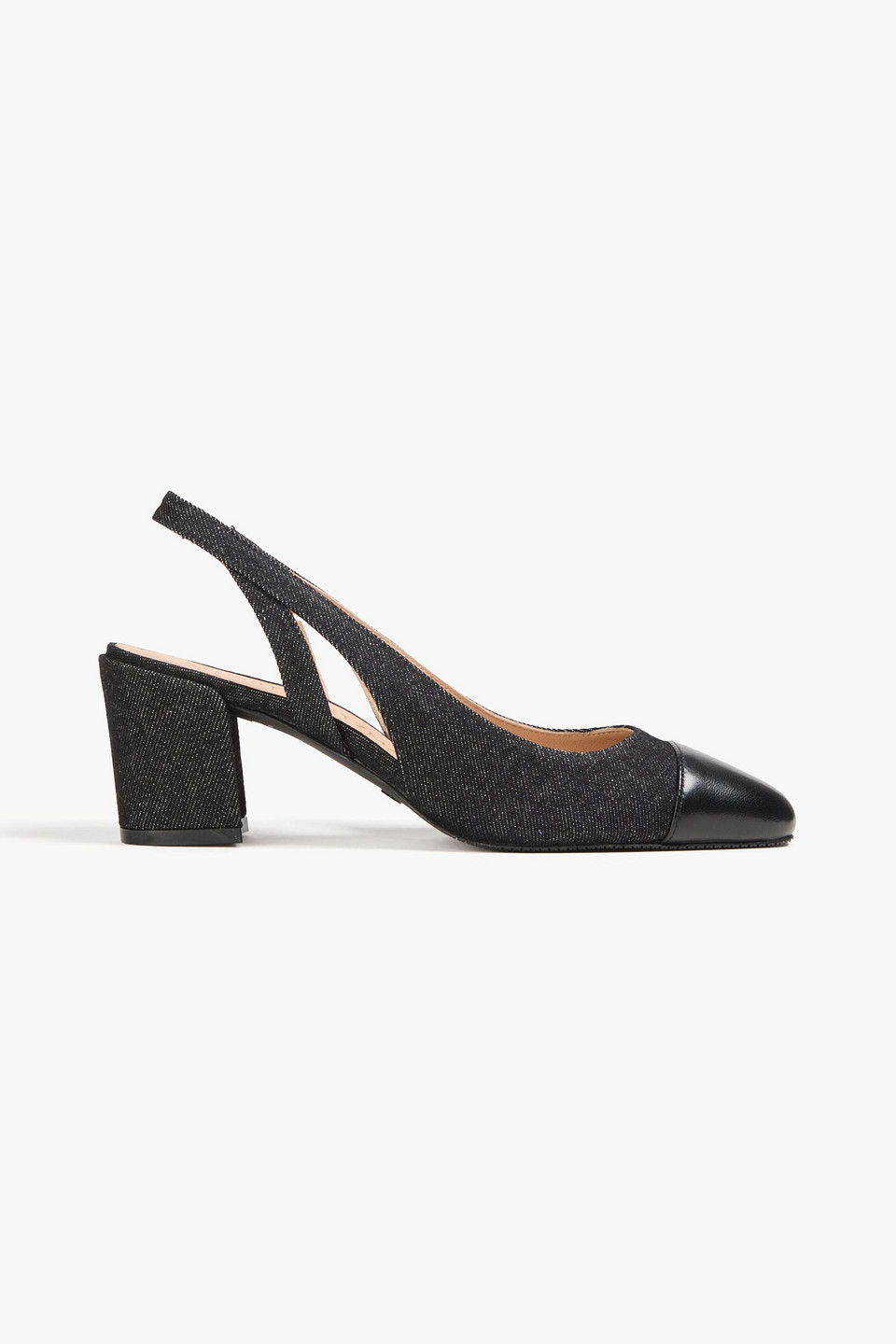 Stuart Weitzman Sleek 50 Denim Slingback Pumps In Schwarz