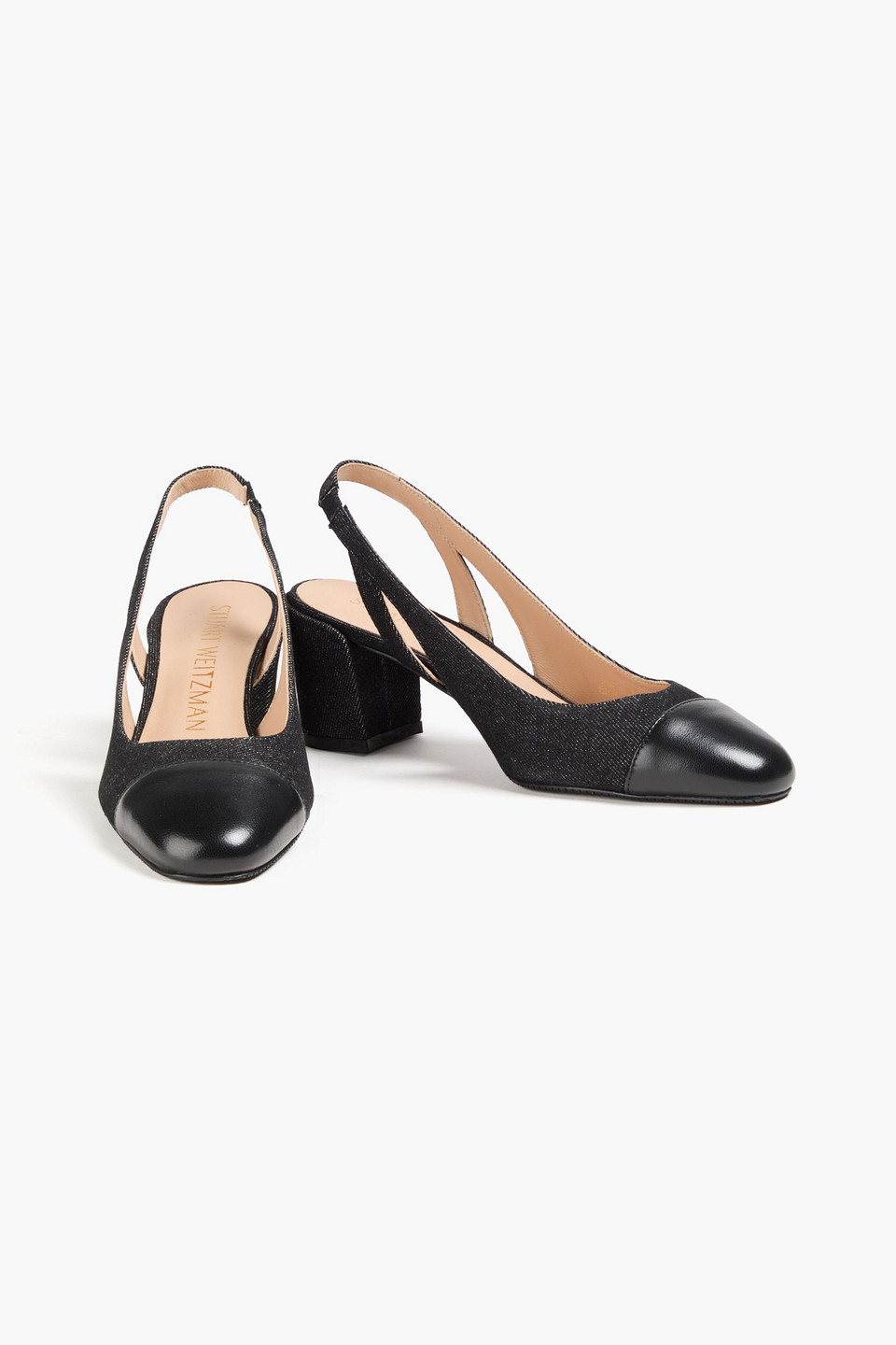 STUART WEITZMAN SLEEK 50 DENIM SLINGBACK PUMPS