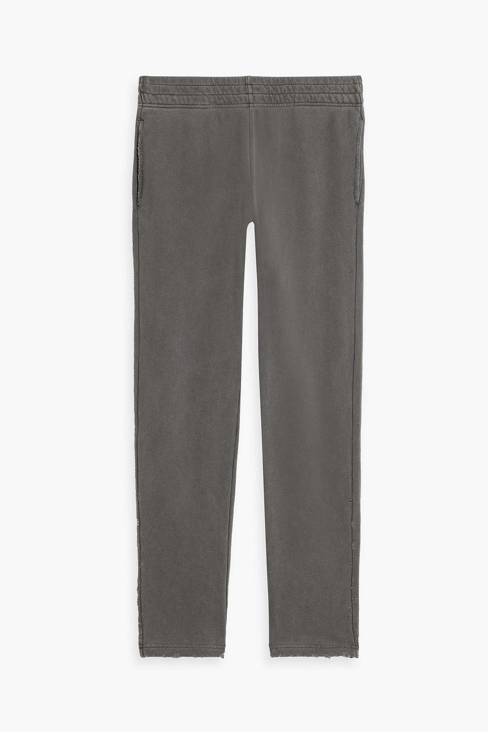 John Elliott Distressed French Cotton-terry Sweatpants In Charcoal