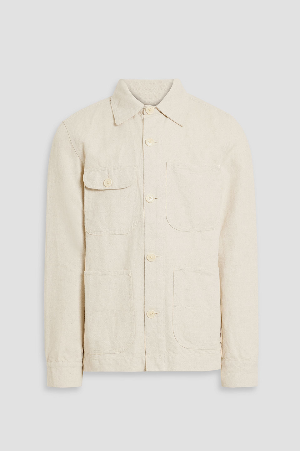 Cotton and linen-blend canvas overshirt