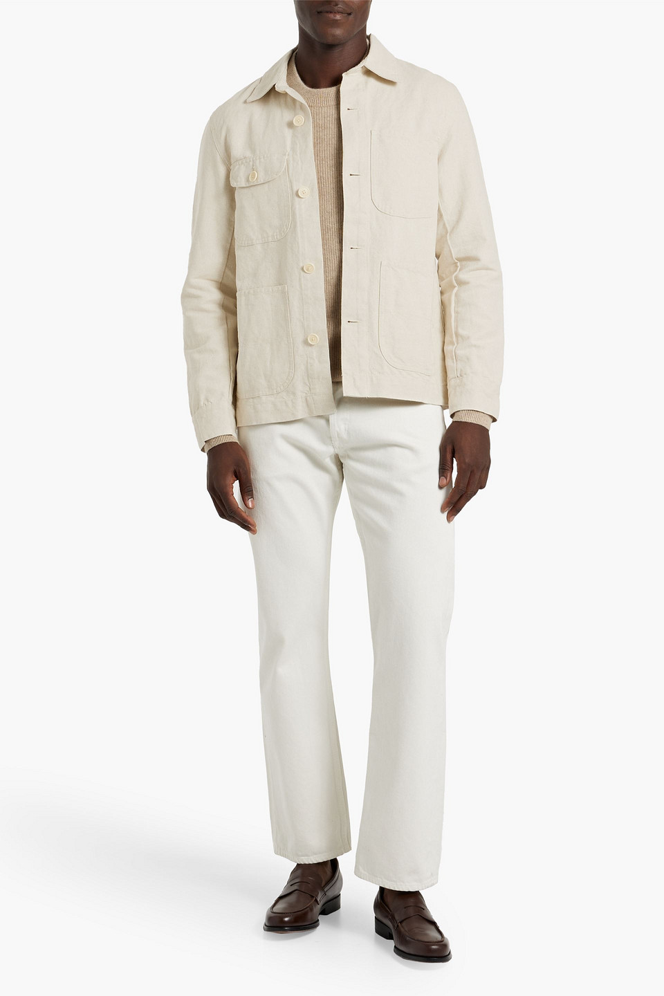 Alex Mill Cotton And Linen-blend Canvas Overshirt In Cream