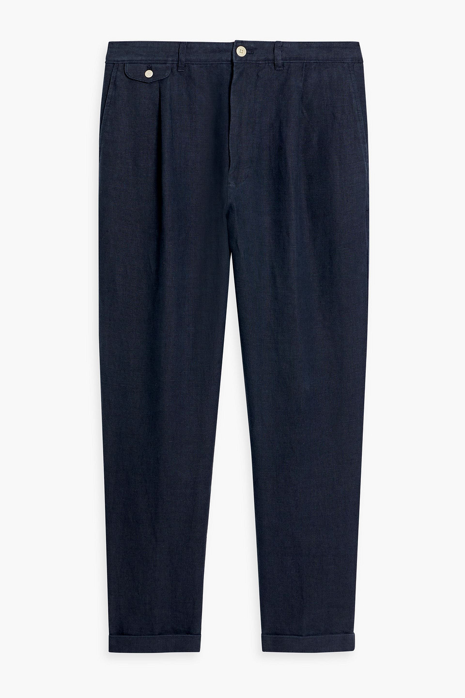 Pleated linen chinos