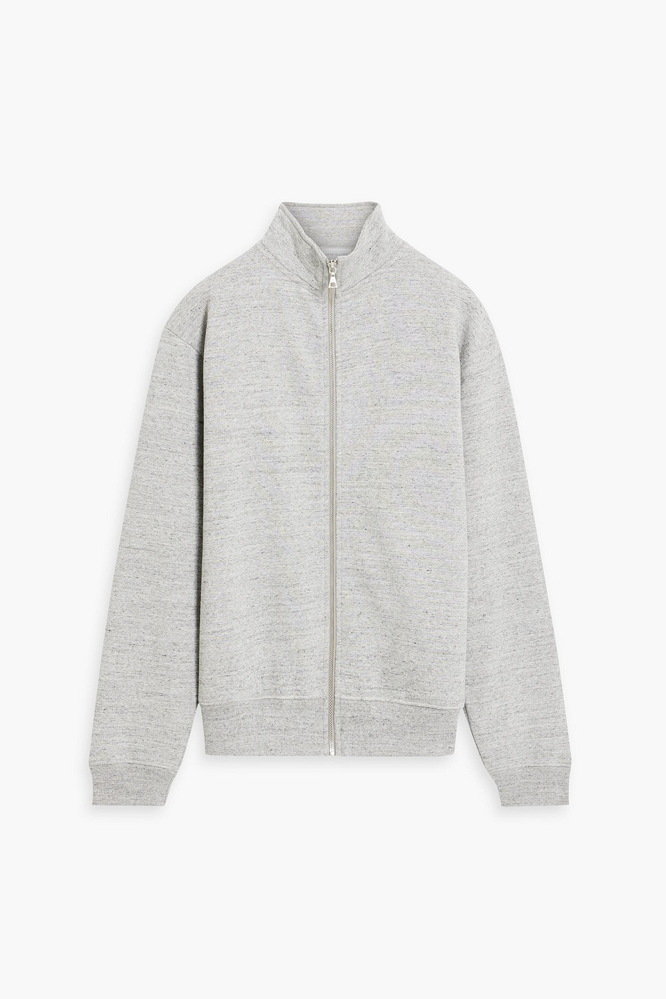 Cotton and cashmere-blend fleece zip-up sweatshirt