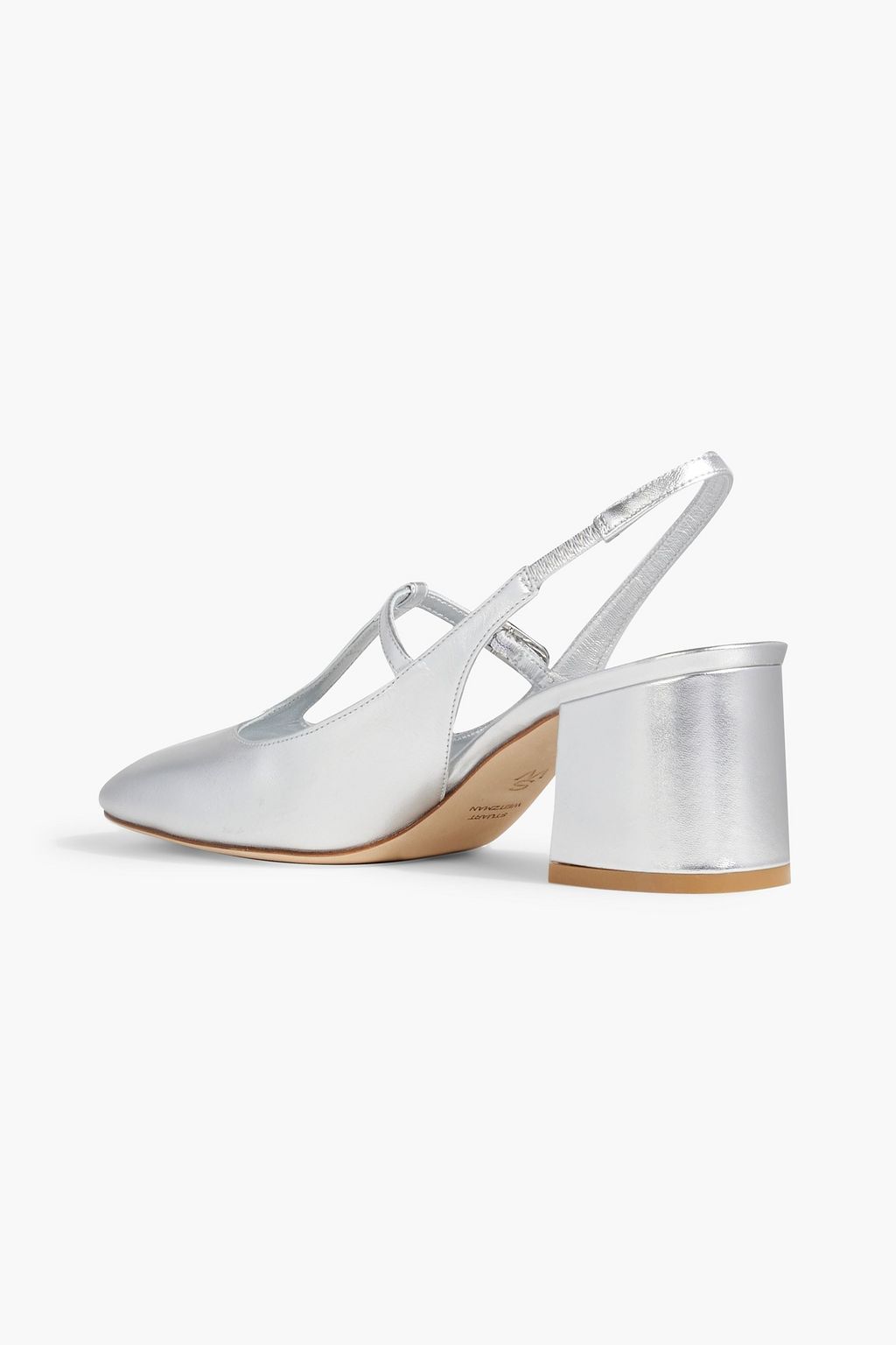 STUART WEITZMAN Janet metallic leather slingback pumps