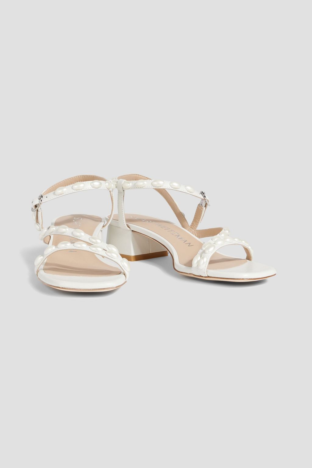STUART WEITZMAN Pearlita 35 レザー サンダル フェイクパール付き
