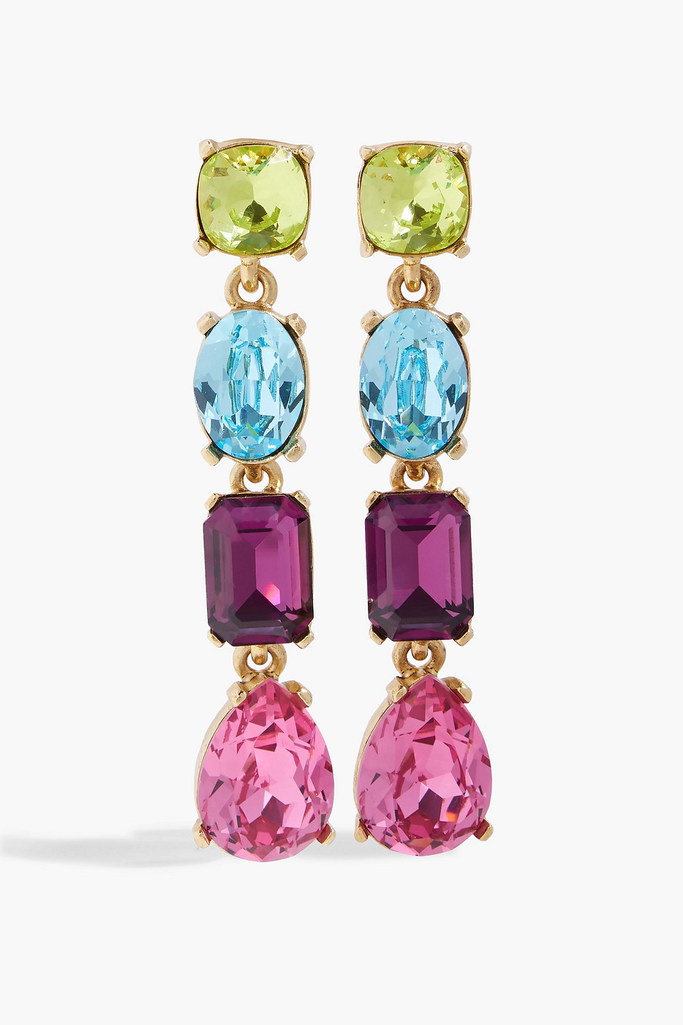 Gold-tone crystal earrings