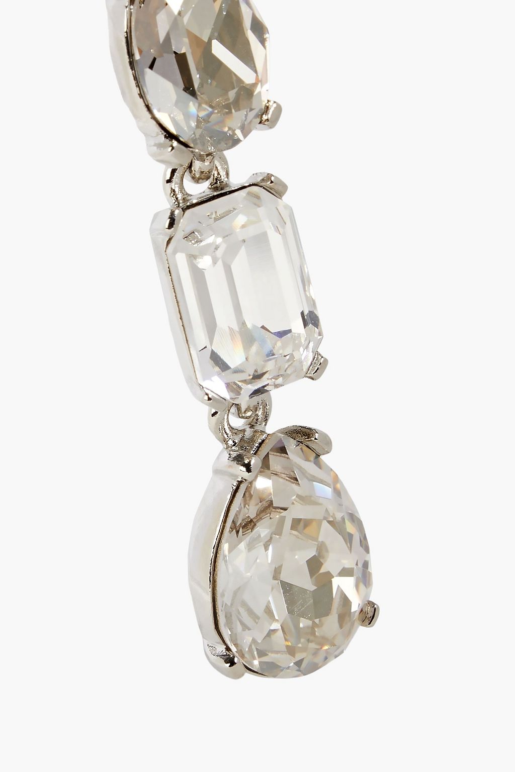 OSCAR DE LA RENTA Silver-tone crystal earrings