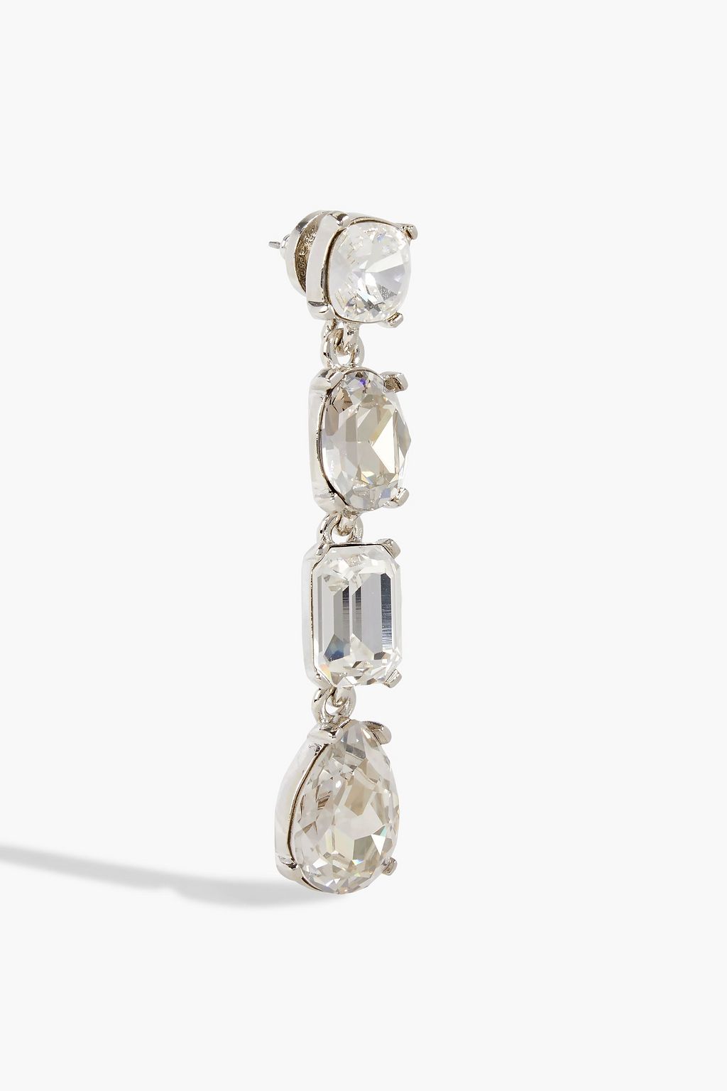 OSCAR DE LA RENTA Silver-tone crystal earrings