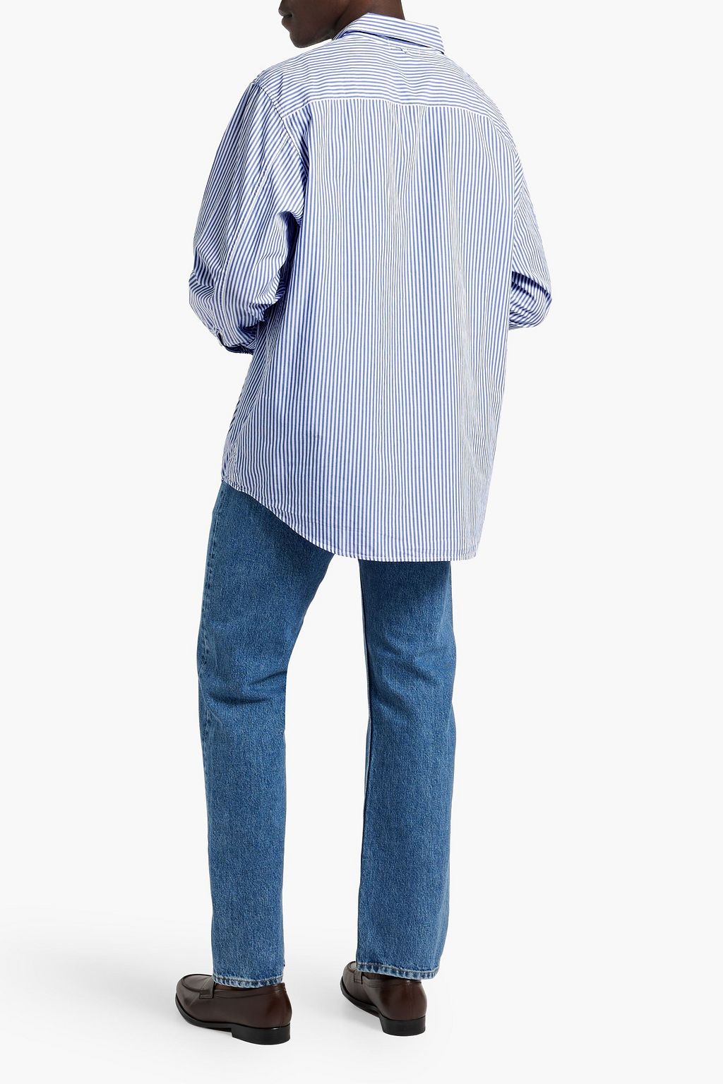 ALEX MILL Mill striped cotton-poplin shirt