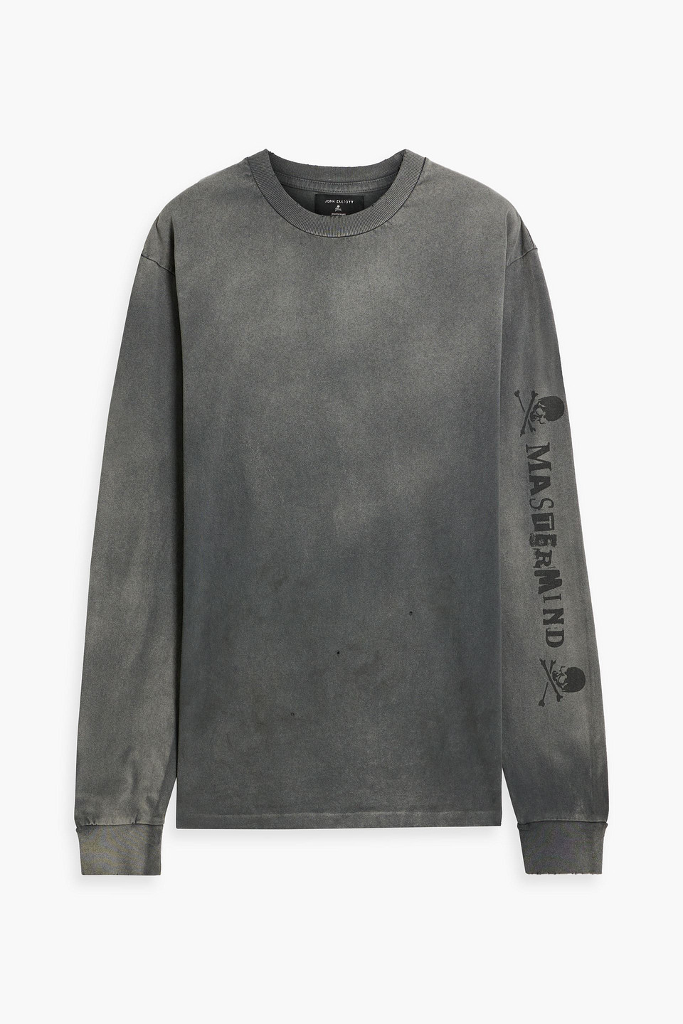 Mastermind distressed printed cotton-jersey T-shirt