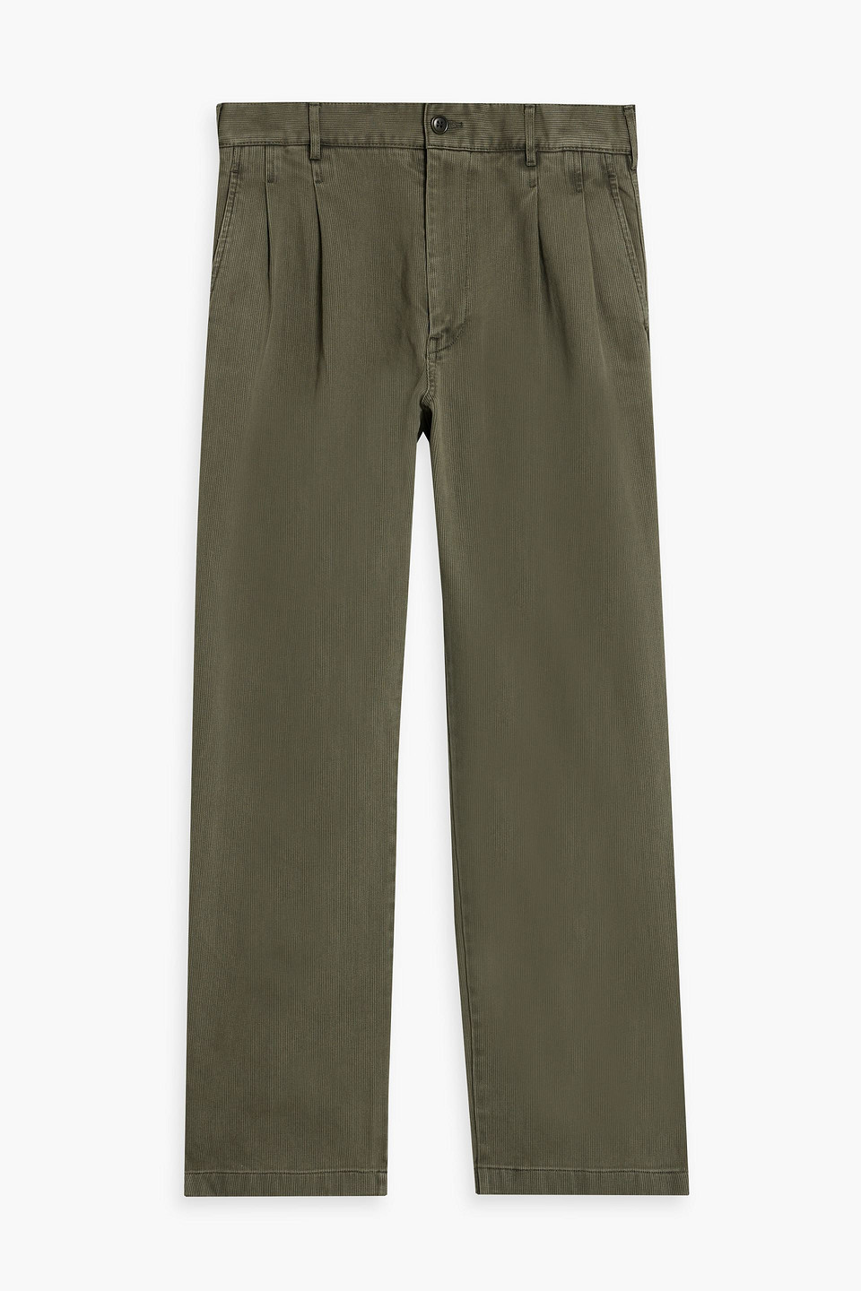 Bedford pleated cotton-corduroy suit pants