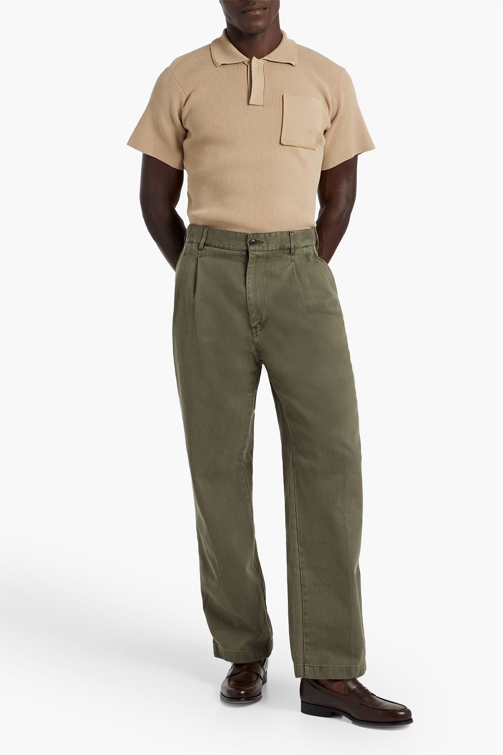 ALEX MILL Bedford pleated cotton-corduroy suit pants