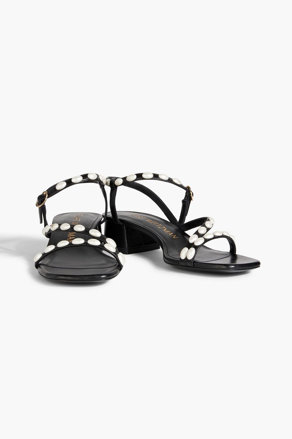 STUART WEITZMAN Pearlita 35 レザー サンダル フェイクパール付き