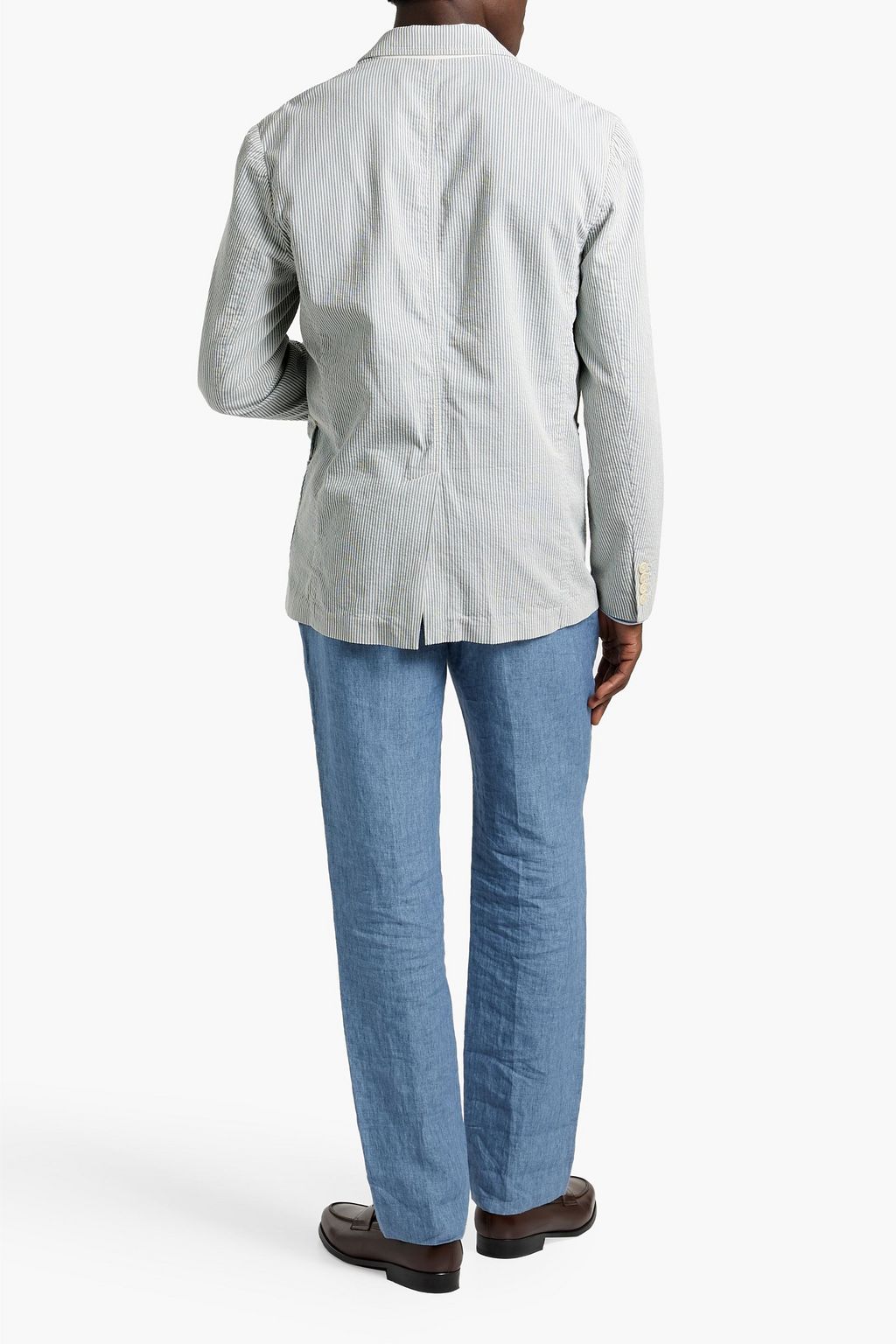 ALEX MILL Striped cupro-seersucker blazer