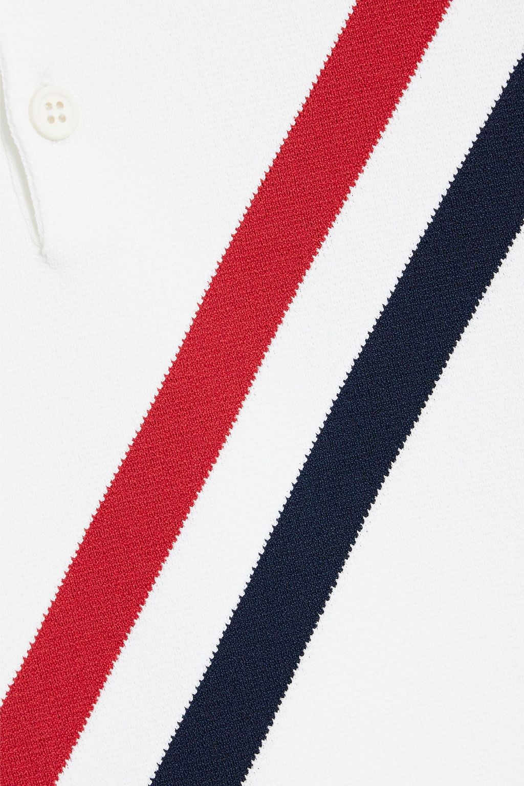 THOM BROWNE Striped stretch-knit polo shirt