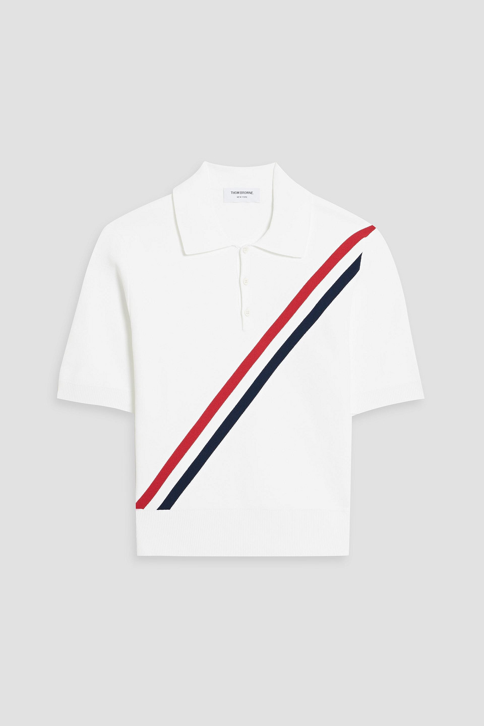 Striped stretch-knit polo shirt