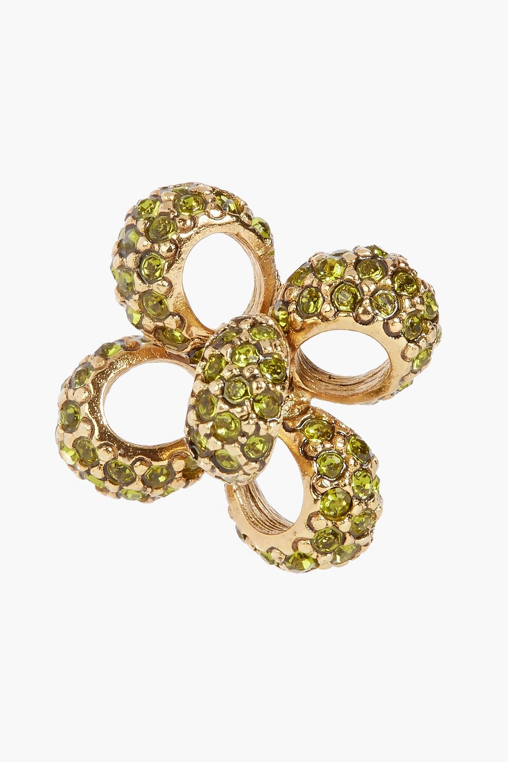 OSCAR DE LA RENTA Gold-tone crystal earrings