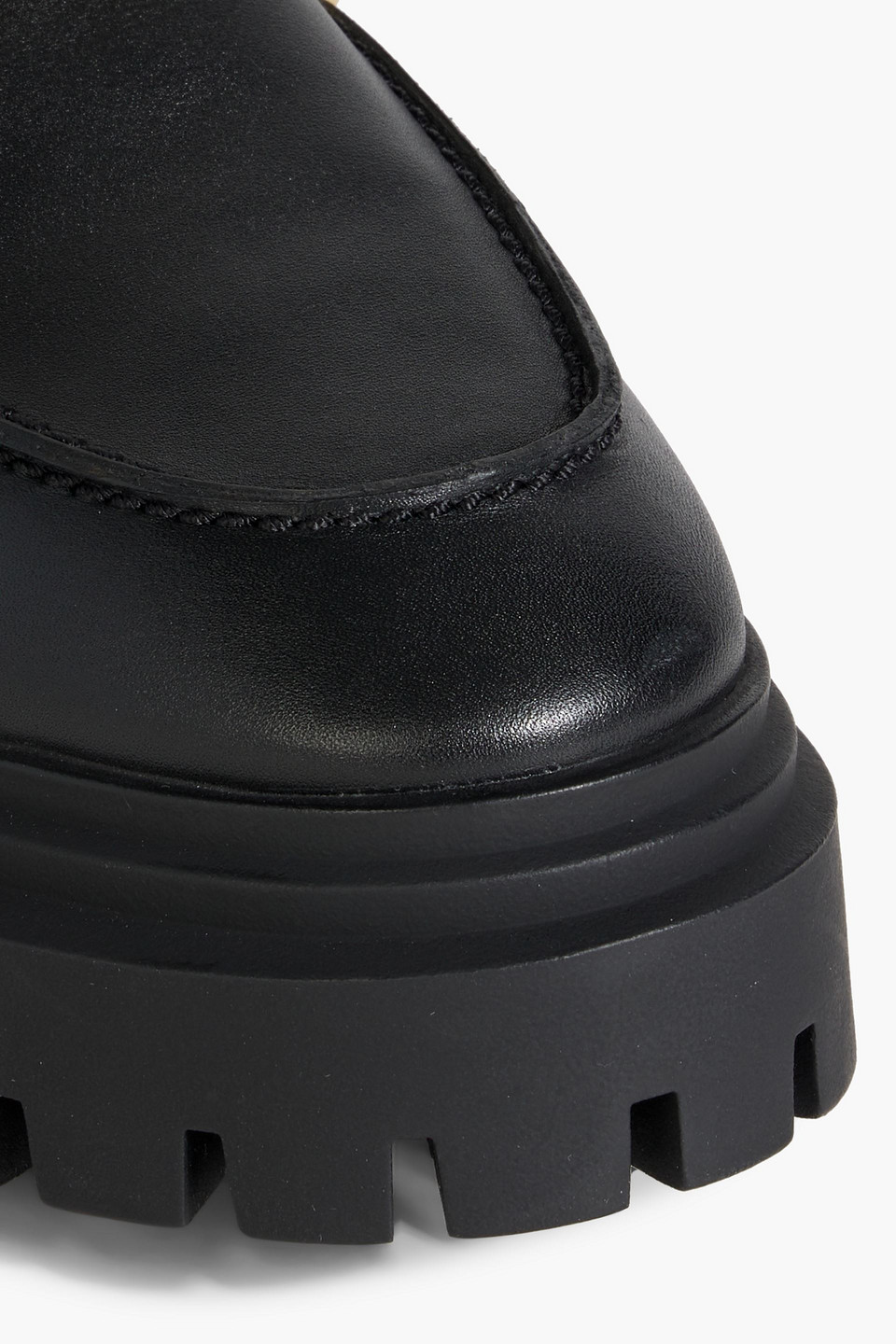 Stuart Weitzman Perla Embellished Patent-leather Platform Loafers In Schwarz