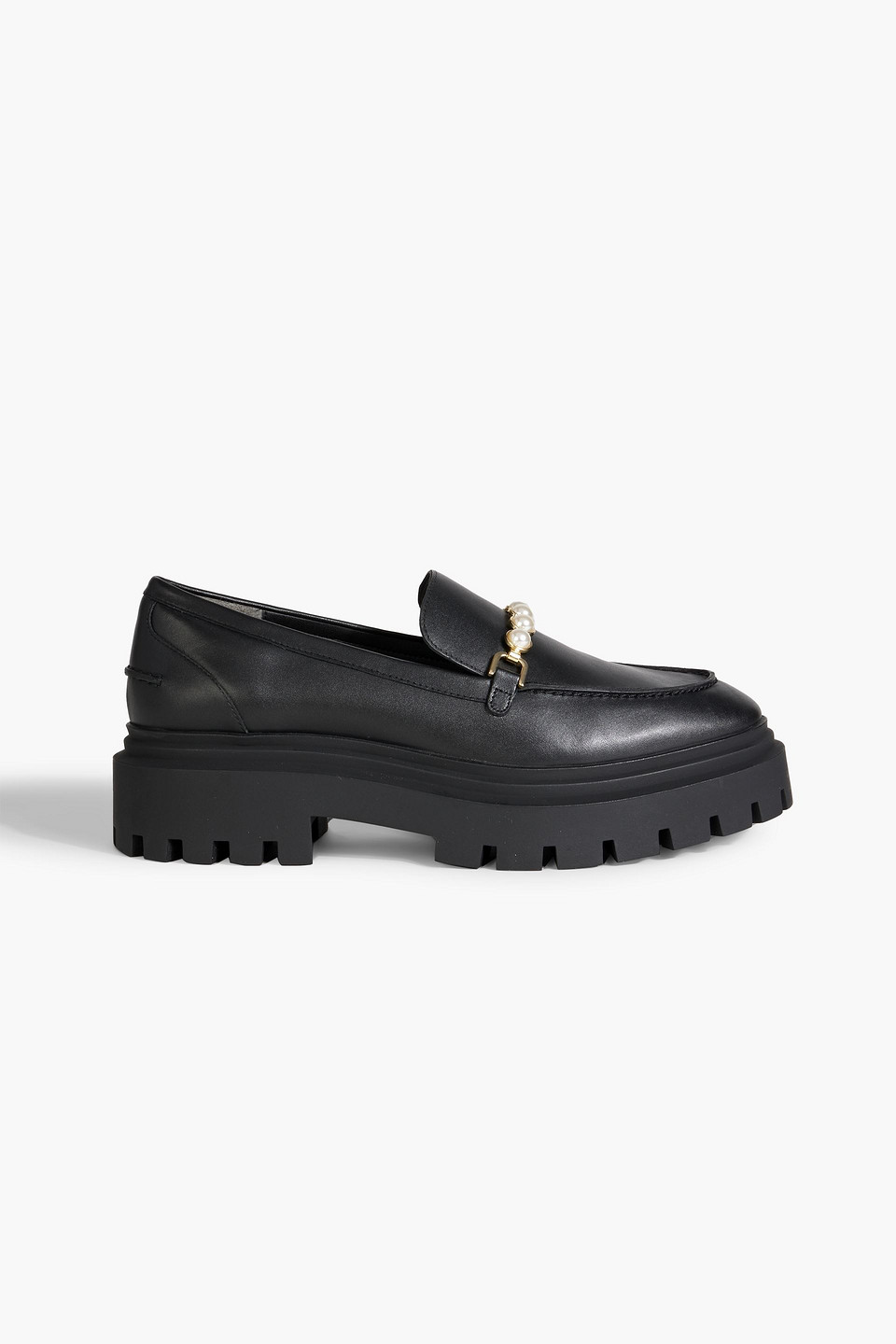 Stuart Weitzman - Perla Ulra embellished leather loafers - Black - EU 42.5