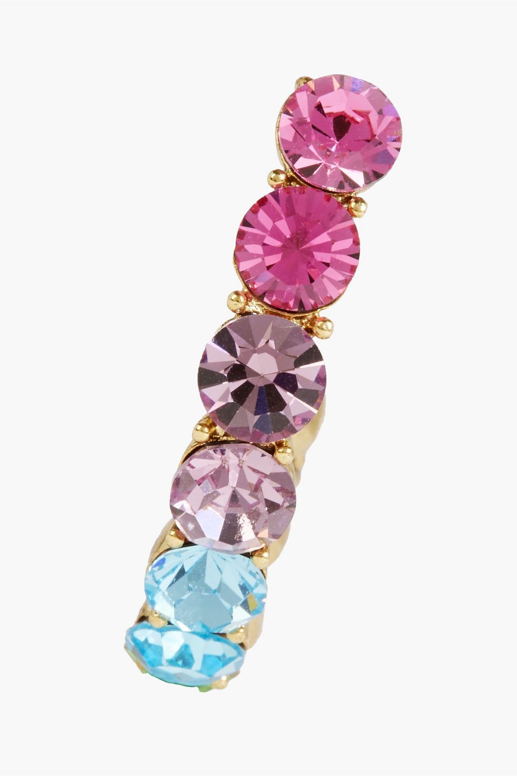 OSCAR DE LA RENTA Gold-tone crystal hoop earrings
