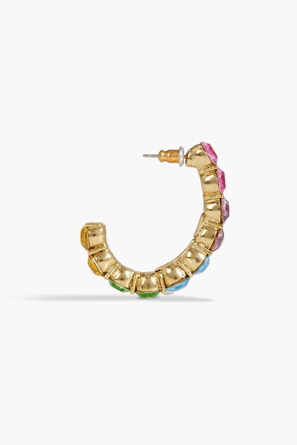 OSCAR DE LA RENTA Gold-tone crystal hoop earrings
