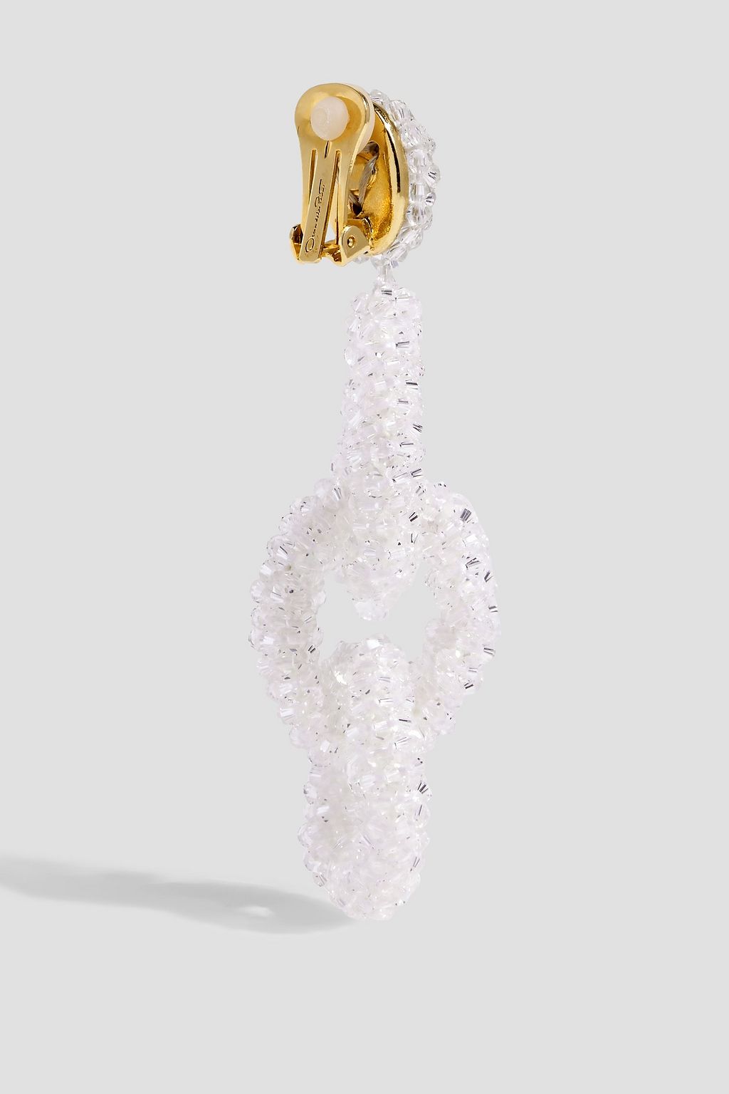 OSCAR DE LA RENTA Gold-tone beaded clip-on earrings