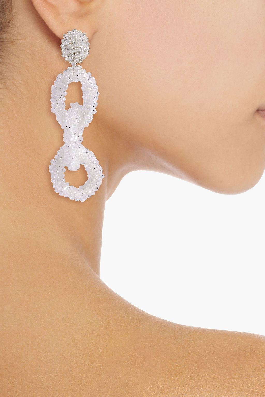 OSCAR DE LA RENTA Gold-tone beaded clip-on earrings