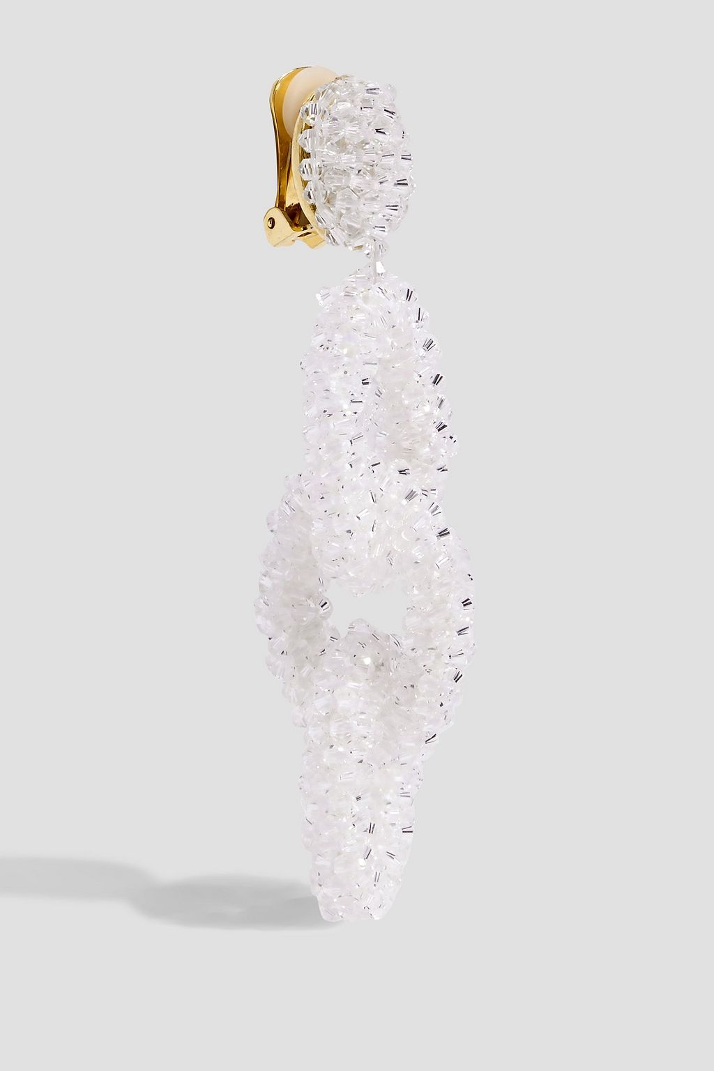 OSCAR DE LA RENTA Gold-tone beaded clip-on earrings