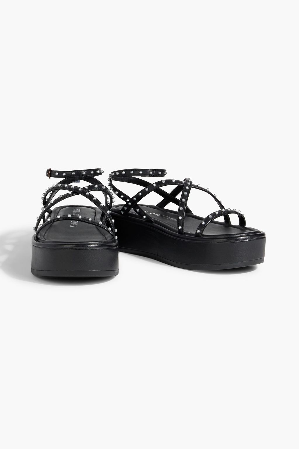 STUART WEITZMAN Summerlift faux pearl embellished leather platforms sandals