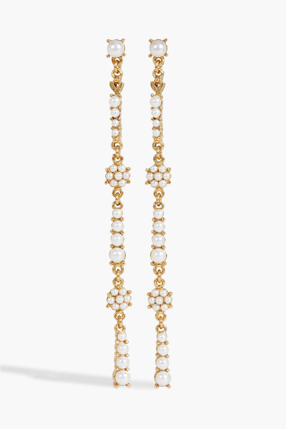 Oscar De La Renta Gold-tone Faux Pearl Earrings