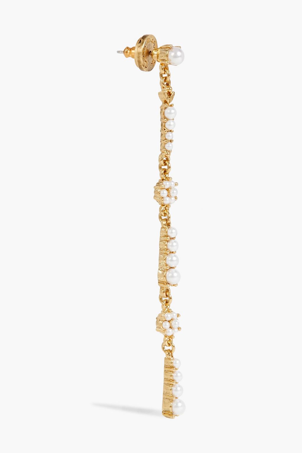 OSCAR DE LA RENTA Gold-tone faux pearl earrings