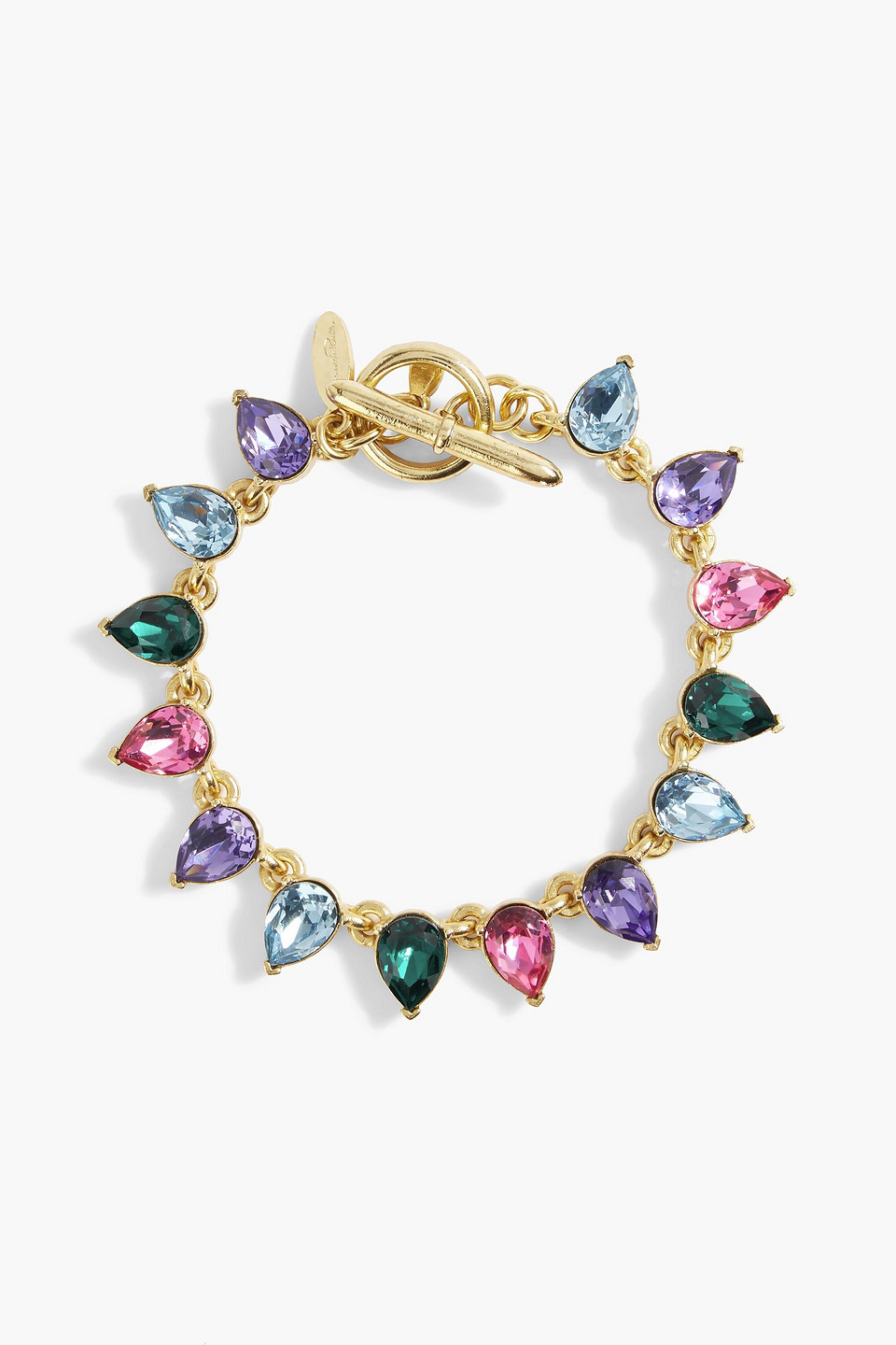 Oscar De La Renta Crystal Tooth Bracelet In Amethyst Multi