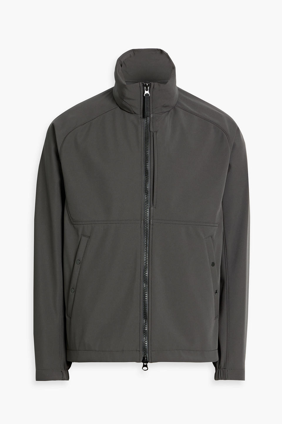 stone island - logo-appliquéd neoprene jacket - gray - l