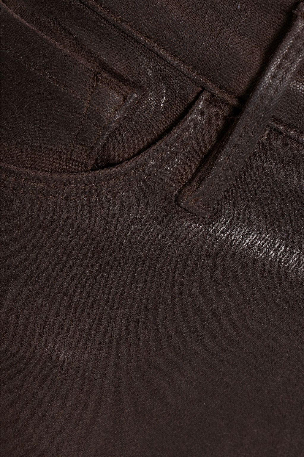 FRAME Le Crop coated high-rise flared jeans