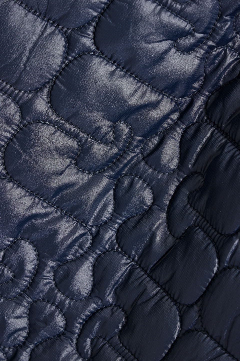 Ganni Shiny Quilt Mini Skirt In Navy
